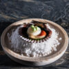perlas de wasabi con zamburiña